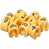 DSFIHJO Etichette Cavi 10 Traliccio 0,5 0,75 1,0 1,5 2,5 4,0 6,0 10,0 16 25 35 mm2 PVC Giallo Segnacavi Tubi prugna 0-9 Kit con numeri diversi(6.0mm2 250PCS)