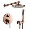 XJTNLB Oro Rosa Colonna Doccia a Parete 8 In Testa Doccia a Pioggia e Doccetta Rubinetto Set Doccia Completo