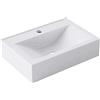 doporro Lavabo da Appoggio Lunghezza 45cm, Lavandino Bagno Rettangolare in Ceramica Nano Rivestimenti Brüssel118C, Bianco Lucido