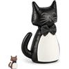 Virsus Fermaporta GATTO da pavimento 7153, accessorio decorativo, fermaporte in poliestere peso 1,2 kg con imbottitura pesante, per porte e finestre (Nero in Pelle)