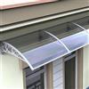 kufu01 Pensilina per Copertura in Policarbonato Trasparente,Parapioggia Tettoia Tenda da Veranda per Esterno,con Staffa,Protezione Uv da Pioggia e Neve Pensilina Tettoia per Porta (60x200cm/24x79)