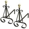 nextradeitalia 1COPPIA ALARI PER CAMINO CON POMOLI IN OTTONE - cm.19x31x30h.