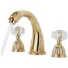 Generico Set Miscelatore Lavabo 3 Fori Ottone Oro 2 Maniglie Rubinetto Lavabo Bagno 3 Fori Miscelatore Lavabo Bagno Rubinetto Lavabo 3 Fori Oro