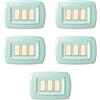 Electron 5 Placche, 3 moduli/posti, Compatibile Con BTicino Magic, verde pastello, Placca arrotondata, Plastica di alta qualità, 100% compatibile con supporti e moduli originali
