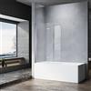 SONNI Porta Doccia Parete Vasca da Bagno Doccia, Vetro Temperato 6 mm Trasparente Box Doccia per Vasca da Bagno, Profilo in alluminio cromato 100cm x 130cm Vetro Doccia Vasca da Bagno