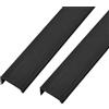 JIALUO0318 Lega di Alluminio Invisibile Maniglia Maniglie per Mobili Nascoste per Armadio Maniglie Maniglia Cucina Maniglione per Porta Pomolo Nero Spazzolato 2 Pezzi (Length 300mm)