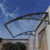 KDDFN Pensilina Tettoia per Finestra,Pensilina Ingresso Trasparente,Tettoia per Porta Curva,Pensilina Copriporta,Tende da Sole,Pioggia UV Neve Protezione,Con Staffa,per Esterno (60x110cm/24x43,Black)