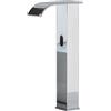 XJTNLB Rubinetto Automatico con Sensore Rubinetto Cascata Bagno Lavabo Acqua Calda e Fredda Rubinetto a Sensore Per Lavabo in Ottone,Cromo-B,Alto