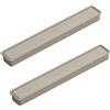 JIAOLUN123 2 pezzi Maniglia a ribalta Tiretti nascoste Pomello per cassetti Multicolore in Lega di alluminio Maniglie da incasso per porta scorrevoli da incasso a scomparsa quadrato (100mm,grey2)