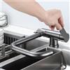 ZPSPZ Rubinetto Lavello Cucina 3 Vie Pieghevole, Rubinetto Tre Vie Sottofinestra, Girevole a 360° Ottone Miscelatore Cucina-Grigio