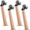 DSWZLQDXB 4 Piedini per Mobili con Rotelle con freno Gambe per Mobili In Legno Massello Forma Rotonda Piedino di Sostituzione Gamba del Tavolo Piedi del Divano (25CM,oblique cone)