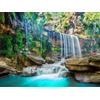 Wesmilewallpaper Carta Da Parati Fotografica Damascata Paesaggio Naturale Del Picco Di Montagna Del Fiume Della Cascata 250x175cm Seta Murales Da Parete Poster Camera Da Letto