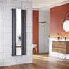 ELEGANT - Radiatore a pannello verticale di design con specchio, 1800 x 500 mm, colore antracite, monostrato, connettore centrale, scaldasalviette