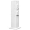 ledscom.de Presa da giardino a colonna POLLY per esterni, IP44, 4 vie, acciaio inox, bianco, quadrata, 40 cm