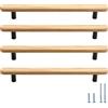 Evionlin Maniglie quadrate semplici da 16 cm per armadietti da cucina, in rovere, 4 pezzi
