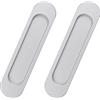 MOROBOR Maniglie per Porte Scorrevoli Ovali Autoadesive, 2 maniglia In Lega di Alluminio Argento A Filo Senza Punzonatura per Armadi Scorrevoli per Porte Da Fienile/15 cm