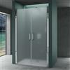Mai & Mai Box Doccia a Nicchia 105x195cm, Porta Doppia Per Doccia a Nicchia Cabina Bagno in Vetro di Sicurezza Smerigliato 6mm con Meccanismo di Sollevamento e Abbassamento Teramo24VS