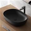 Inbagno Lavabo Da Appoggio Ovale 60x41 Cm Dal Design Moderno In Ceramica Nera Opaca Linea Tokyo