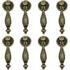 generic Confezione da 8 maniglie vintage antiche con ciondolo ad anello per cucina, cassetti, armadietti, cassettiere, armadi, porte, foro singolo, in lega di zinco, con viti
