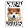 Lovelytiles AKITA INU Attenti al cane morde sbrana uccide e balla sui cadaveri (15X20)