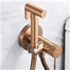 NOLUXA IMEX - Doccia Bidet Acqua Fredda e Calda Oro Rosa Spazzolato | Rubinetto Bidet Incasso per WC | Doccetta Igienica Monocomando per WC | Rubinetteria Sostituto di Bidet | Serie Line