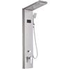Generico Pannello Doccia LED SPA con Cascata e Getti Massaggianti - Display Digitale Temperatura, Torre Doccia Multifunzione da Parete in Acciaio Inox per Bagno Moderno - 8006 Nero (8011 Argento)