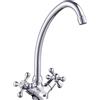eurosanit Rubinetto Miscelatore da Cucina a Due Maniglie Fedleen Cromato | Design Classico e Funzionale con Finitura Lucida | by EUROSANIT