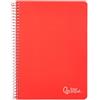 Liderpapel Quaderno a spirale leiderpapel a4 witty copertina rigida 80h 90gr due righe linea guida 2,5 mm con margine colore rosso