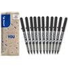 PILOT - Set di 10 +1 Omaggio V-Ball 05 - Penne Roller a Inchiostro Liquido - Scrittura Fluida e Precisa - Asciugatura Rapida - Nero - Punta Fine