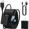 AARONMEI Cavo da 16 piedi per Quest 2/1 (con adattatore), cavo VR con porta di ricarica indipendente, cavo di ricarica per trasferimento dati PC ad alta velocità da USB 3.0 a USB C (nero)