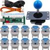 SJ@JX Arcade Game Controller DIY Kit Microswitch Button 4&8 Way Joystick Zero Delay USB Encoder Fighting Stick Handles Console for PC MAME Raspberry Pi Retropie