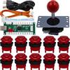 SJ@JX Arcade Game Controller DIY Kit Microswitch Button 4&8 Way Joystick Zero Delay USB Encoder Fighting Stick Handles Console for PC MAME Raspberry Pi Retropie