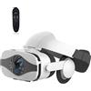 BHJAYIGS Occhiali VR, Visore Realtà Virtuale 3D, VR Visore Cuffie, Glasses 3D con Lenti HD Anti Luce Blu, Compatibili con Smartphone iPhone Android da 4,7-7,2 Pollici, Regalo di Natale, Regalo(F)