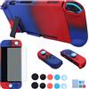 COMCOOL Custodia Agganciabile Per Nintendo Switch - Protettiva 3 in 1 E Controller Joy-Con Con Pellicola Protettiva, Rosso, Blu