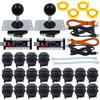 SJ@JX 2 Player Arcade Game Controller DIY Kit Matt Frosted Microswitch Button Twins USB Encoder Zero Delay 4&8 Way Arcade Fighting Joystick Controller for PC MAME Respberry Pi Retropie