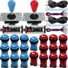 SJ@JX Arcade Game 2 Player Controller DIY Kit Microswitch Recessed Button 4&8 Way Joystick Zero Delay USB Encoder Fighting Stick Handles Console for PC MAME Raspberry Pi Retropie