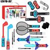 BRHE Nintendo Switch - Accessori sportivi 12 in 1 per giochi sportivi Nintendo Switch, kit di accessori per la famiglia per giochi sportivi Switch/OLED con cinturino da gamba, mazze da golf, racchette