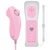 ameego GN-010RN Built-in Motion Plus Wireless Remote and Nunchuck Controller with Silicone Case & Wrist Strap for Nintendo Wii and Wii U (Baby Pink)