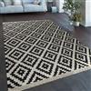 Paco Home Tappeto moderno con motivi marocchini tessuto a mano Skandi rombi frange bianco e nero dimensioni 120x170 cm