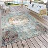 Paco Home Tappeto per interni ed esterni Modern Orient Print Tappeto da terrazza Turchese Dimensioni 160x220 cm