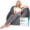 DS Produkte Pouf Lumaland Flexi Comfort - Cuscino pouf Premium Bean Bag - Grande 155 x 100 cm - Grigio scuro