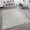 Paco Home Tappeto per interni ed esterni, tessuto piatto con motivo scandinavo e effetto sisal color crema Dimensioni 80x150 cm