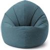 DS Produkte Pouf Lumaland Interior Line - Cuscino da seduta rotondo - Per interni - Imbottitura da 300 l - 120 x 80 x 75 cm - Lime