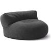 DS Produkte Lumaland Interior Line Pouf Lounge - Divano pouf rotondo - Imbottitura da 320 l, 90 x 50 cm - Grigio scuro