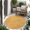 Paco Home Tappeto per interni ed esterni a trama piatta monocolore moderno resistente alle intemperie per terrazza cucina dimensioni 160 cm rotondo