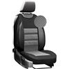 moto-MOLTICO Coprisedili auto - Protezioni per sedili auto di dimensioni universali - Cuscinetti per sedili auto - Pelle ecologica - Grigio