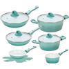 Genius Cerafit Revolution pan deluxe set 12 pezzi, coperchio in vetro, inserto Viles, padella antiaderente in Vetroceramica, manico rimovibile