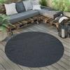 Paco Home Tappeto da esterno rotondo resistente alle intemperie per giardini e terrazze a tessitura piana in sisal look robusto dimensioni 160 cm rotondo