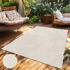 Paco Home Tappeto per esterni resistente alle intemperie Balcone Soggiorno Scandinavo Boho Unicolore Crema Dimensioni 200 cm Rotondo