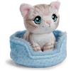 NICI 61942 Gatto coccolone grigio soriano 12 cm in cesto